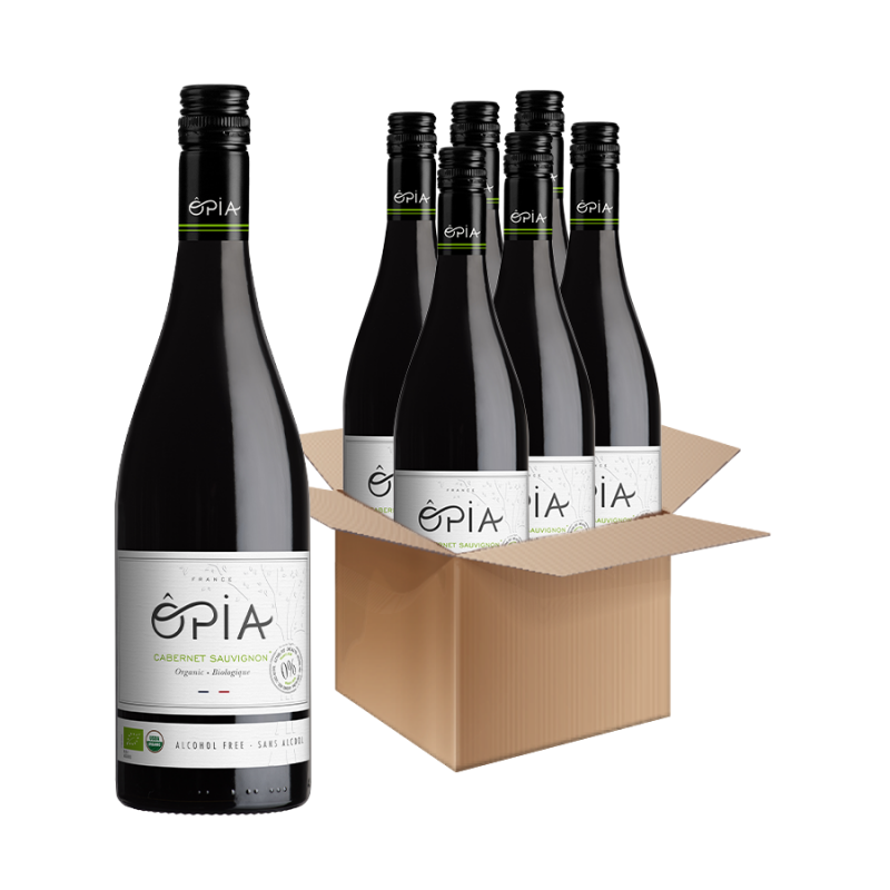 6 ks nealko víno Ópia Bio Cabernet Sauvignon polosladké tiché červené víno