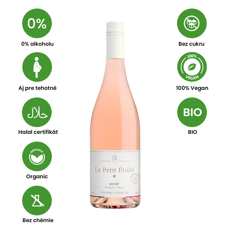 Le Petit Etoile Bio 0% Rosé Nealko víno ružové polosuché 0,75l