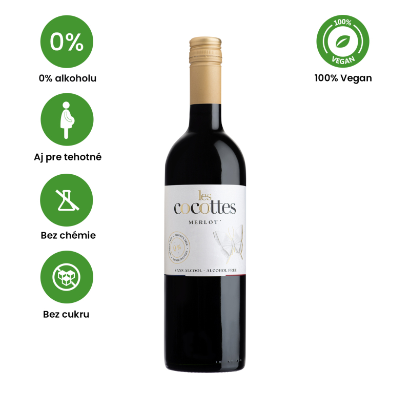 Les Cocottes 0% Merlot Nealko víno červené polosuché 0,75l