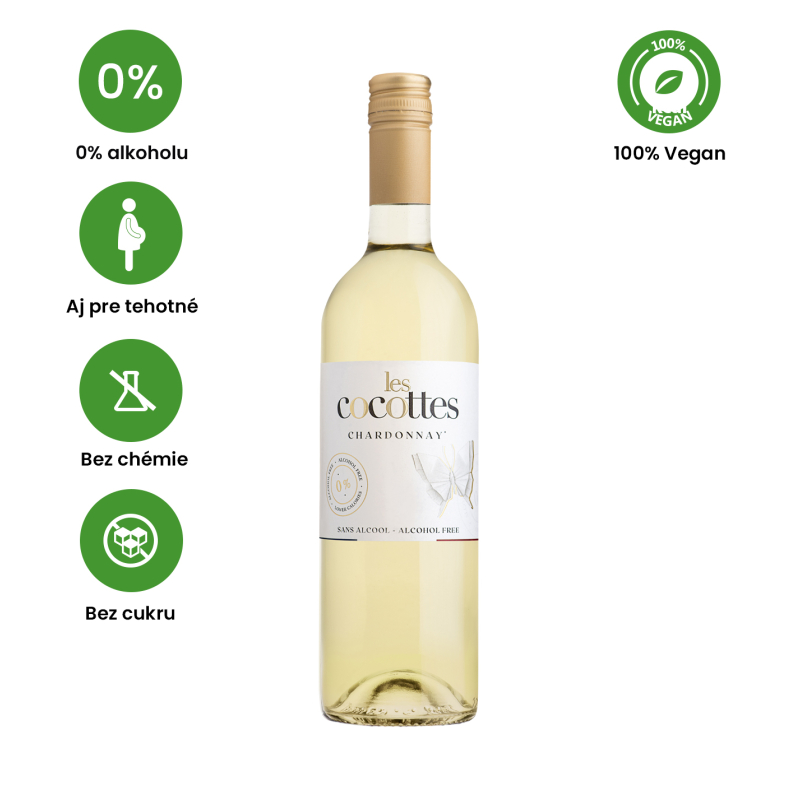 Les Cocottes 0% Chardonnay Nealkoholické víno biele polosuché 0,75l