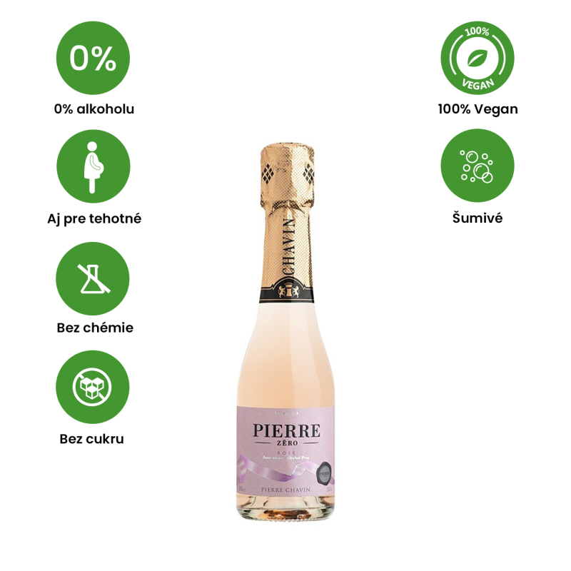 XS Pierre Zero 0% Rosé - nealkoholické víno ružové šumivé polosuché 0,2 l