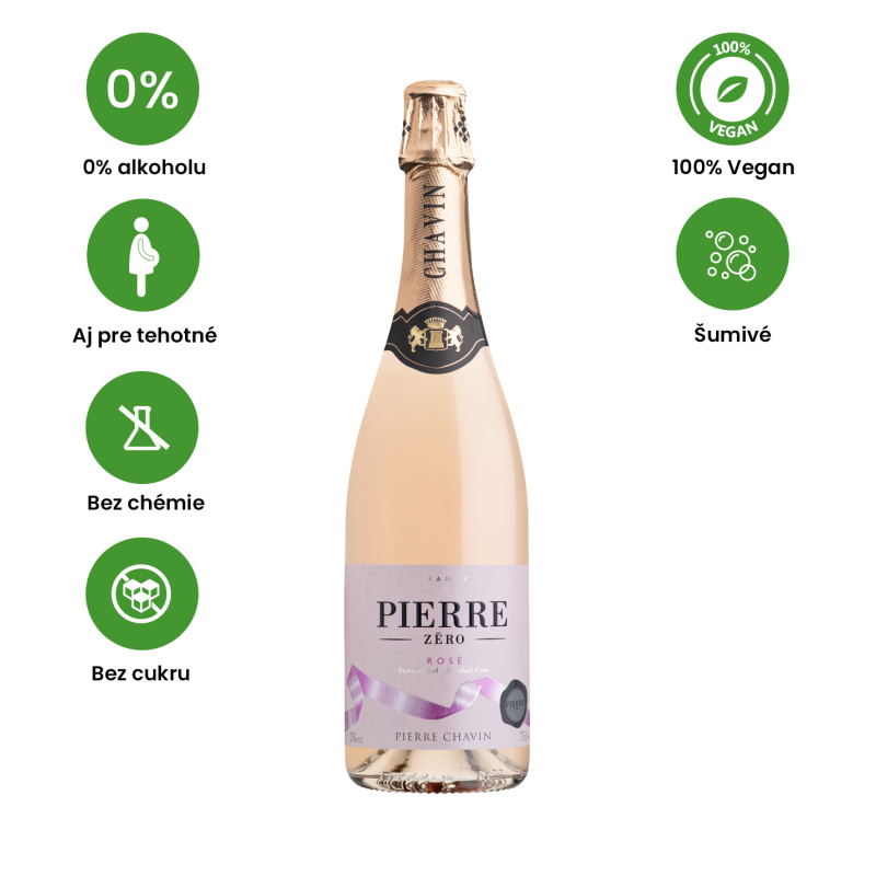 Pierre Zero 0% Rosé - nealkoholické víno ružové šumivé polosuché