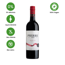 Pierre Zero 0% Merlot - nealkoholické víno červené polosladké