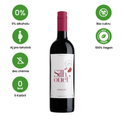 Silhouet 0% Merlot, tiché červené suché 0,75L