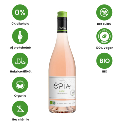 OPIA Bio 0% Rosé Nealko ružové víno polosladké 0,75l